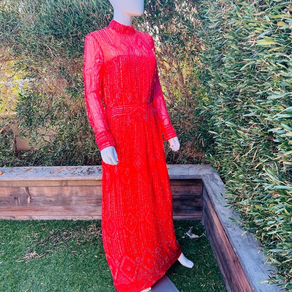 Malcom Starr Red Embellished Gown - Picture 10 of 10